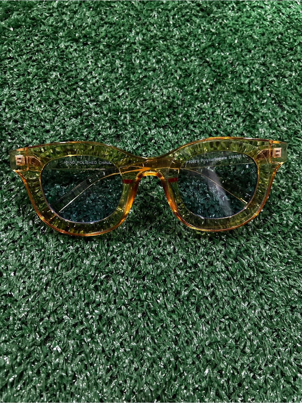 Transparent Yellow Round-Edge Women's Sunglasses